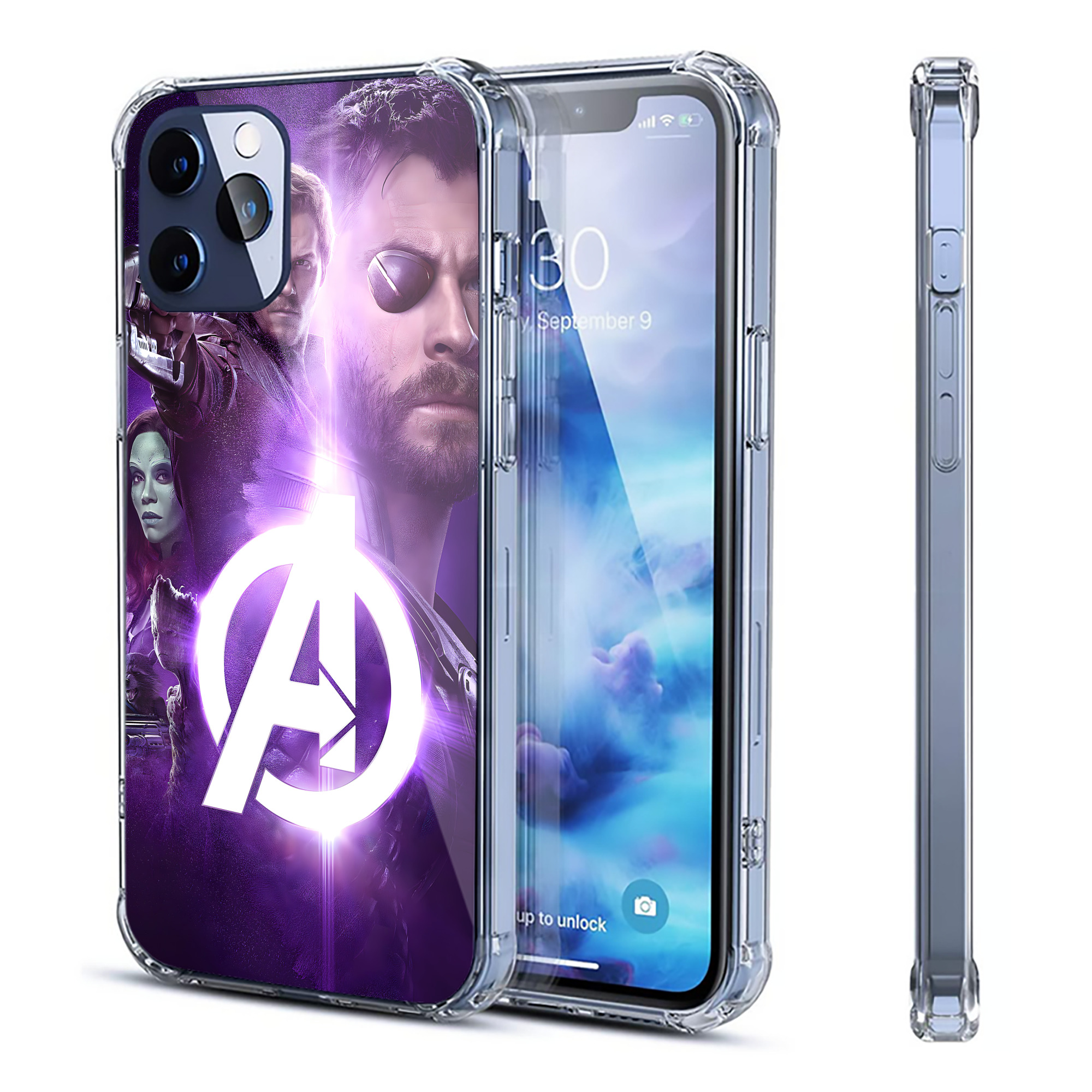 （画像用） アベンジャーズ The Avengers 【iPhone 12シリーズ対応】透明スマホケース（クリアソフトケース）